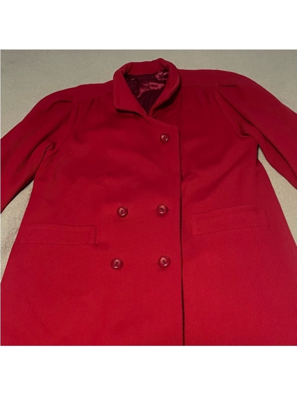 Vintage long red wool coat Sterling Stall size XL